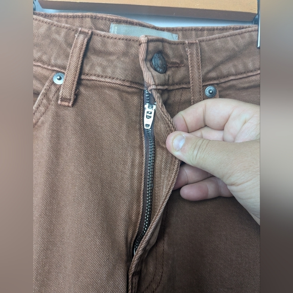 EVERLANE Way-High Curvy Jean - Brown Size 24 Reg Brown High Rise - Picture 5 of 14